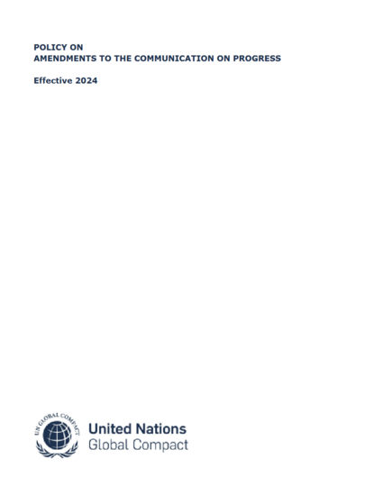 Communication on Progress Amendment Policy