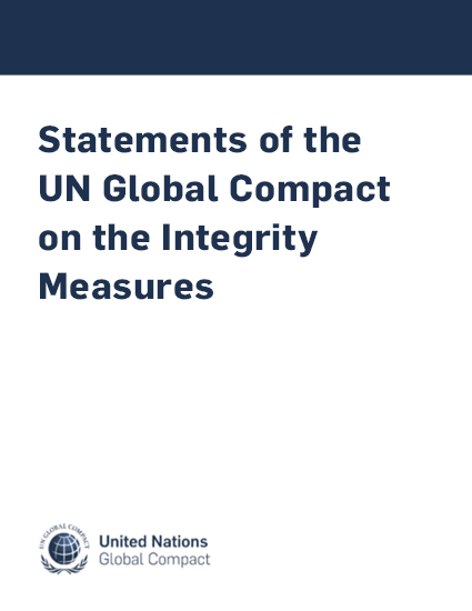 Statements of the UN Global Compact on the Integrity Measures